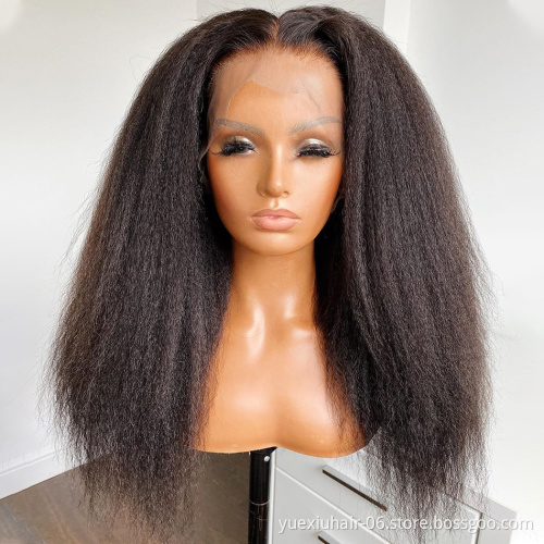 5x5 lace Closure kinky straight  Wig Cheap Wholesale Hair Wigs Human Lace Front Closure  Full Virgin Brazilian Cuticle human wig